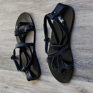 VALIA GABRIEL Black Strappy Sandals